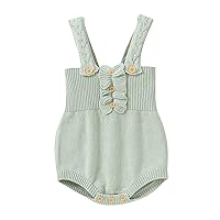 Infant Baby Boy Clothes Newborn Infant Baby Knit Romper Cotton Sleeveless Strap Boy Girl Solid Sweater Boy Ski