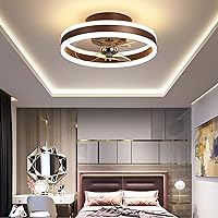 Ceiling Fans with Lights and Remote for Bedrooms Ceiling Fan with Led Light Ceiling Fans Withps Silent in Lighting Ceiling Fan Lights for Living Room 60W/Brown