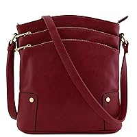 ALYSSA Triple Zip Pocket Large Crossbody Bag