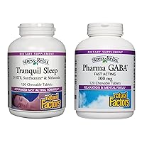 Stress-Relax Chewable Tranquil Sleep 120 Tablets and Stress-Relax Chewable Pharma GABA 100 mg, 120 Tablets Bundle
