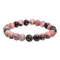 Rhodonite Round Smooth Beads 6 mm Stretrchable Bracelet SB-53 For Woman,Man,Gift,Girls,Boys,Friendshipband
