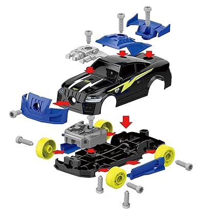GILOBABY 26 Pieces Take Apart Car Toys Set, Build Your Own Racing Car with Drill, Sounds & Lights, Learning Education Toys for Kids, Birthday Gifts for Boys Ages 3+ Years