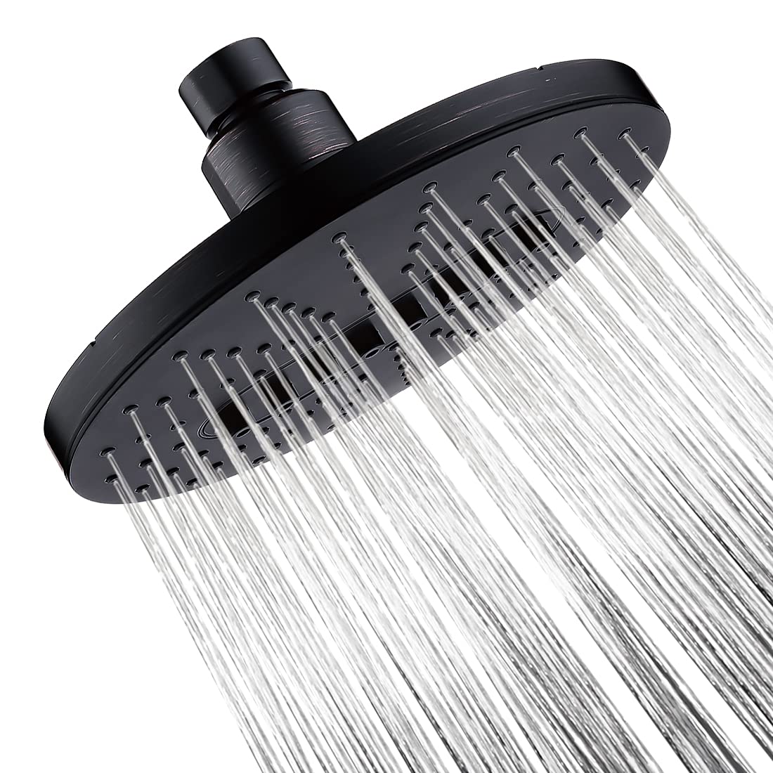 Rainfall Shower Head Fixed Showerhead, 6.3 Inch Rain Showerhead, 2-Setting with Adjustable Angles, Awesome Shower Experience, Tool Free Installation, Oil Rubbed Bronze