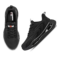LARNMERN Steel Toe Sneakers Men Non Slip Work Shoes Safety Lightweight Comfortable Tennis Shoe Indestructible Breathable Sneaker(11.5 Men, Black)