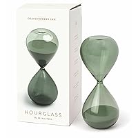 DesignWorks Ink Hourglass Sand Timers Boxed 15-Minute Retro Glass Timer, 6.5