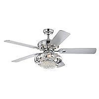 Warehouse of Tiffany CFL-8430REMO/CH Rexie 52-inch 5-Blade 3-Light Silver Ceiling Fan
