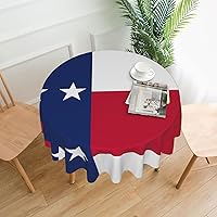 Flag of Texas Print Round Tablecloth Water Resistant Decorative Table Cover for Dining Table, Parties Camping