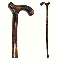 RMS Wood Cane - 36 Inch Natural Wood Walking Stick - Handcrafted Wooden Offset Canes and Walking Canes for Men or Women