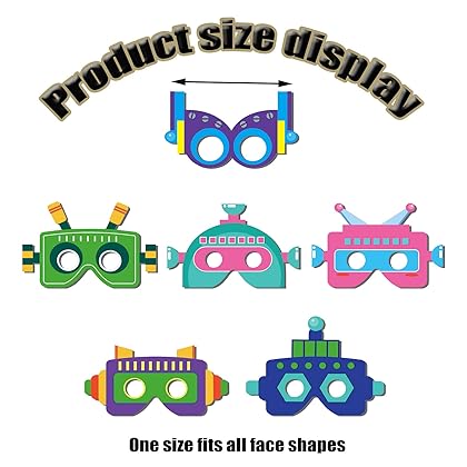 YIPINU Cartoon Robot Themed Masks (Pack of 12), Robot Party Decorations, Robot Birthday Party Costumes, Cosplay Accessories for Kids