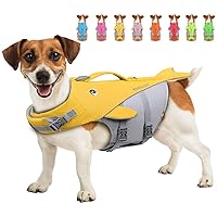 VIVAGLORY Dog Life Vest for Puppy Small Medium Large Dogs, Easy on & Off Sports Style Life Jackets for Dogs with Adjustable Nylon Straps, Yellow
