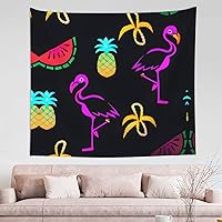 YJxoZH Pineapple Banana Flamingo Print Aesthetic Tapestry Wall Hanging for Room,Wall Hanging for Living Dorm,Home Decor Tapestry