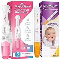 Easy@Home Pregnancy Test Sticks 5 Pack + Premom Pregnancy Test Stick 3 Pack
