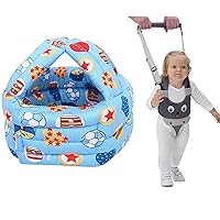 IULONEE Baby Infant Toddler Helmet No Bump Safety Head Cushion + Baby Walking Harness Adjustable(Blue+Grey)