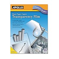 Apollo Transparency Film for Plain Paper Copier, Black on Clear Sheet, with Stripe, 100 Sheets/Pack (VPP201CE)