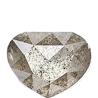 0.60 Ct Natural Loose Heart Shape Diamond Salt And Pepper Diamond 4.45 MM Natural Diamond Black Grey Color Heart Rose Cut Diamond QL6552
