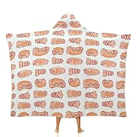 Happy Penis Dick Sweet Bacon Wrapped Wearable Hooded Blanket Soft Warm Throw Blanket Robe Cloak Wrap For Bed Sofa Bedding 40