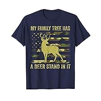 Mens Hunting-TShirt My Family Tree Has A Deer Stand In It Funny T-Shirt