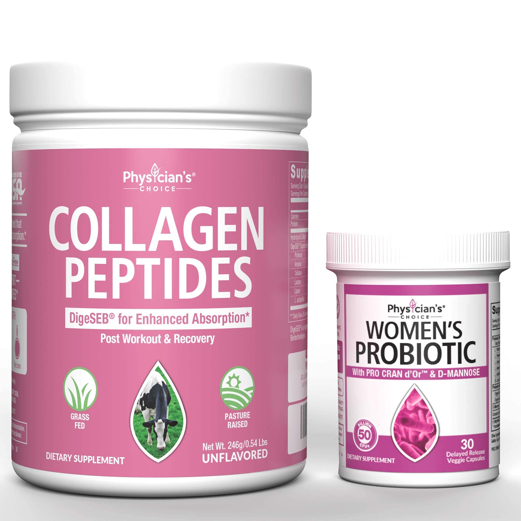 Collagen Peptides Powder - Enhanced Absorption + Prebiotics & Probiotics for Women - Clinically Proven ProCran