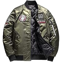 Men's Lightweight Reversible MA-1 Flight Bomber Jacket Casual Winter Fall Quilting Jacket Military Outerwear