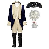 Washington Costume Boys Hamilton American Colonial Uniform with Wig