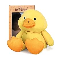 Yellow Duck Stuffed Animals, Warmie for Kids, 12 Inch, Microwavable, Heatable Clay Beads, Squishmallow Plush Pal with Dried Lavender Aromatherapy, Soft & Cuddly