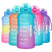 Venture Pal One & Half Gallon Water Bottle with Straw and Times to Drink, Motivational Big Water Bottle with Time Marker Ensure You Drink Enough Water For Home, Office and Gym