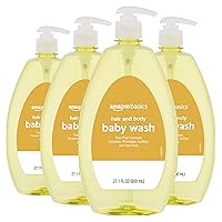 Amazon Basics Tear-Free Baby Hair and Body Wash, 27.1 Fluid Ounce, Lightly Scented, 4-Pack (Previously Solimo)