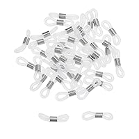 UNICRAFTALE 200pcs Eyeglass Chain Ends Elastic Silicone Ends Connectors Anti-Slip Ends Retainer Connector Holder for Eyeglass Holder Necklace Chain Strap 20x6x2mm, Hole 5x2mm