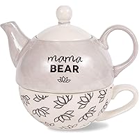 Pavilion - Mama Bear - 15 Oz Teapot & 8 Oz Teacup Tea For One Set