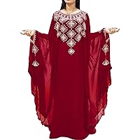 Moroccan Kaftan Dress for Women with Beaded Work Dubai Abaya Caftan African Dress