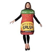 Rasta Imposta Hot & Spicy Salsa Jar Costume Mexican Tomatoes Chunky Mild Tacos Condiments Food Dress Up Cosplay Party Costumes, Adult One Size