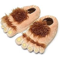 Men's Women's Furry Monster Adventure Slippers, Adults Comfortable Novelty Warm Winter Hobbit Feet Slippers