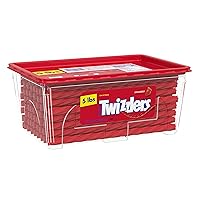 TWIZZLERS Twists Strawberry Flavored Licorice Style, Low Fat Candy Tub, 5 lb