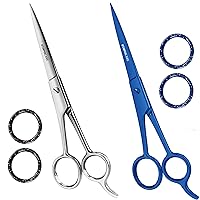 Utopia Care Hairdressing Scissors 6.5 Inches (Set of 2) - Premium Stainless Steel Razor with Sharp Edge Blade – Hair cutting and Salon scissors for Adults, Kids, Barber, Pets (Blue and Silver)