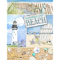 Heritage Puzzle Coastal Collage - 550 Piece Beach Jigsaw Puzzles for Adults Size 18