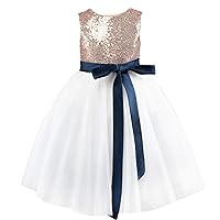Sequin Tulle Wedding Flower Girl Dress Junior Bridesmaid Dress