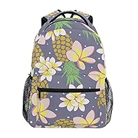 ALAZA Pineapple and Plumeria School Bag Travel Knapsack Bags for Primary Junior High School