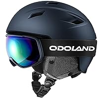 Odoland Ski Helmet and Goggles Set, Snowboard Helmet Glasses for Men, Women & Youth - Shockproof/Windproof Gear for Skiing, Snowboarding
