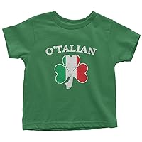 Threadrock Kids O'Talian Italian Irish Shamrock Toddler T-Shirt