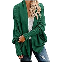 Women’s Batwing Long Sleeve Sweater Open Front Knitted Cardigan Chunky Knit Cardigans Oversized Lightweight Coat