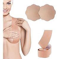 Boob Tape, Breast Lift Tape and Nipple Covers, Push up Tape and Breast Pasties Strapless Bra Tape Chest Support Tape for Large Breasts, Invisible Gaffer Tape Duct Tape Backless Bra Lift Tape Nude