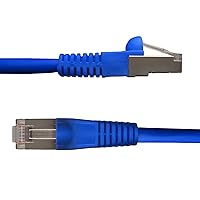 Cat6 Ethernet Cable Shielded 1 FT Blue Plated RJ45 Connector Internet LAN Wire Cable Cord for Modem Router PC Mac Laptop PS2 PS3 PS4 Xbox 360 Patch Panel Faster Than Cat5 Cat5e