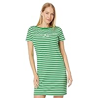 Tommy Hilfiger Women's Striped Logo T-Shirt Dress, Fern MultiSmall