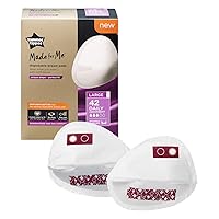 Tommee Tippee Made for Me Daily Disposable Breast Pads, Soft, Absorbent and Leak-Free, Contoured Shape, Adhesive Patch, Large, Pack of 42