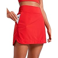 CRZ YOGA High Waisted Golf Skirts for Women A Line Tennis Athletic Casual Skort Skirt with Shorts Pockets