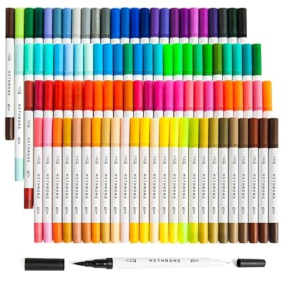 Mua Hethrone Markers for Adult Coloring - 100 Colors Dual Tip Brush Pens  Art Markers Set, Fine Tip Markers for Calligraphy Painting Drawing  Lettering (100 Colors White Lion) trên  Mỹ chính hãng 2023