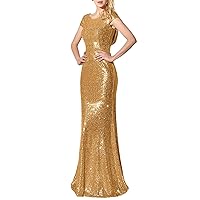 Rose Gold Sequin Bridesmaid Dresses Mermaid Sparkly Backless Wedding Party Gown