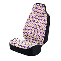Coverking Universal Fit 50/50 Bucket Flower Fashion Print Seat Cover - Daisy Crazy (Yellow and White Daisies with Purple Background)