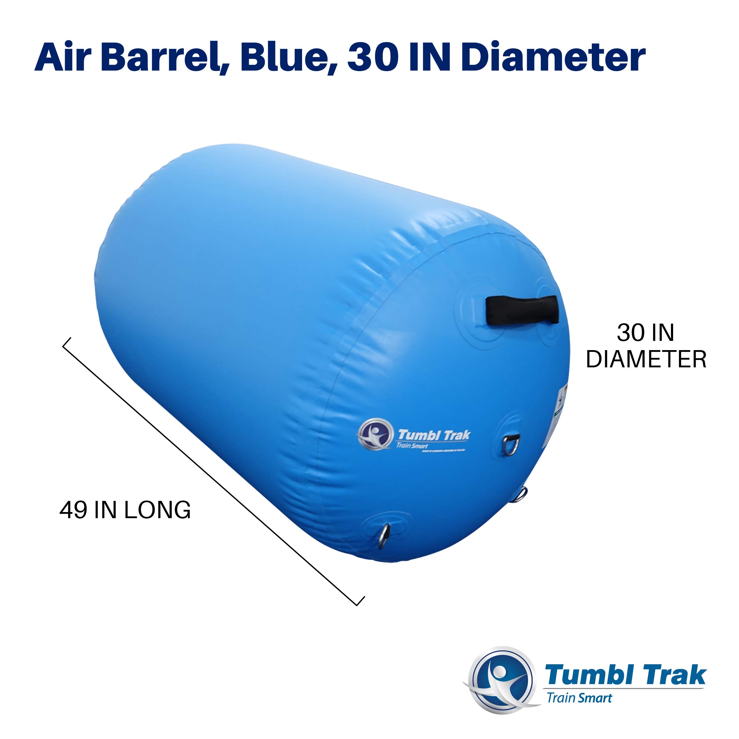 Tumbl Trak Air Barrel, Competition Grade Air Roller for Gymnastics and Cheerleading, Blue, 30In Diameter