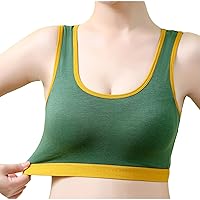 Women's Cotton Wireless Bralette Longline Full Coverage Sports Bras Medium Impact Padded Workout Crop Top for Yoga Gym